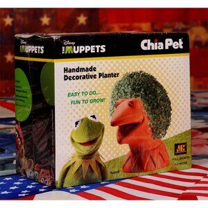 NIB Kermit The Frog Chia Pet Handmade Decorative Planter Seeds Tray Muppets
